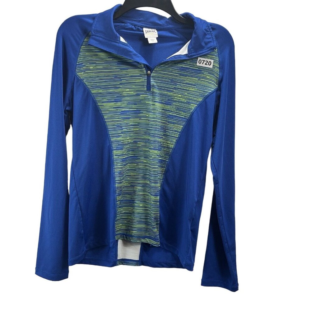 Everlast Sport Womens Royal Blue & Green Workout Jacket Size S Long Sleeves
